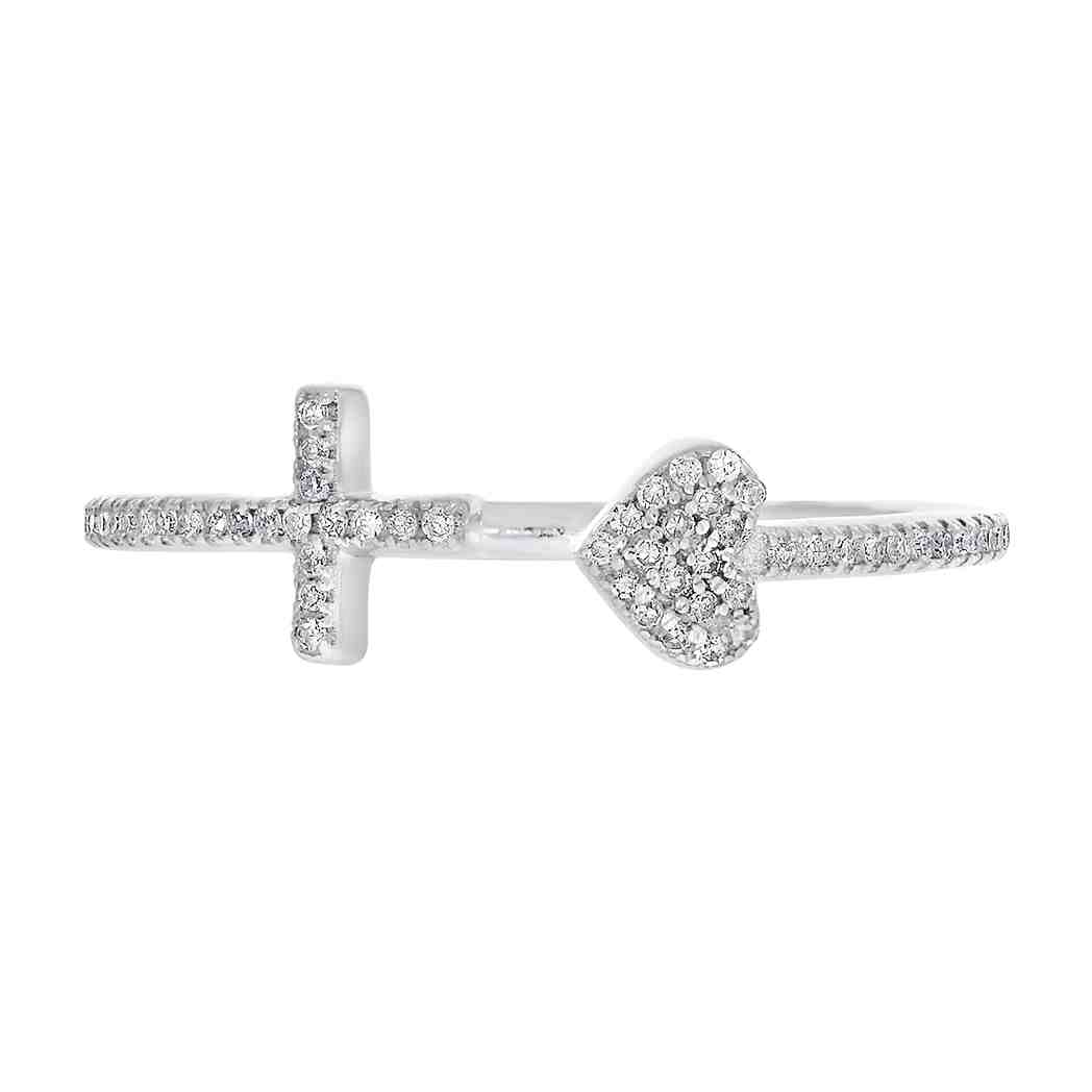 Heart & Cross Ring LR11527A